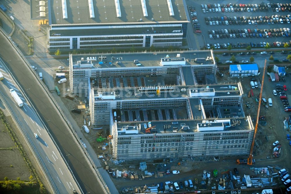 Bremen aus der Vogelperspektive: Neubau des Forschungs- und Technologiezentrum EcoMaT an der Cornelius-Edzard-Straße im Ortsteil Neustadt in Bremen, Deutschland