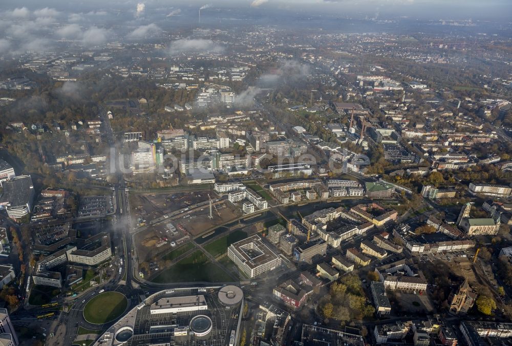 Luftaufnahme Essen - Neubau- Gebiet Grüne Mitte am Berliner Platz in der Essener Innenstadt im Bundesland Nordrhein-Westfalen