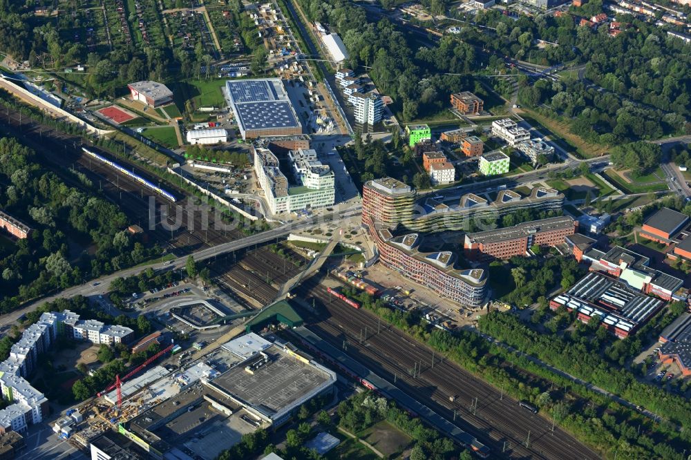 Luftaufnahme Hamburg - Neubau des Gebäude - Komplex der Behörde für Stadtentwicklung und Umwelt in Hamburg - Wilhelmsburg