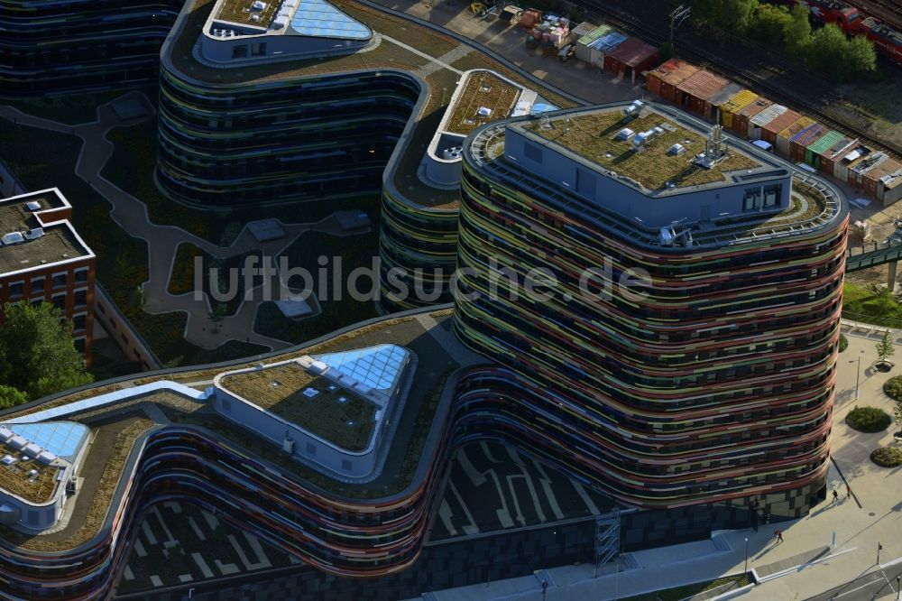 Hamburg aus der Vogelperspektive: Neubau des Gebäude - Komplex der Behörde für Stadtentwicklung und Umwelt in Hamburg - Wilhelmsburg