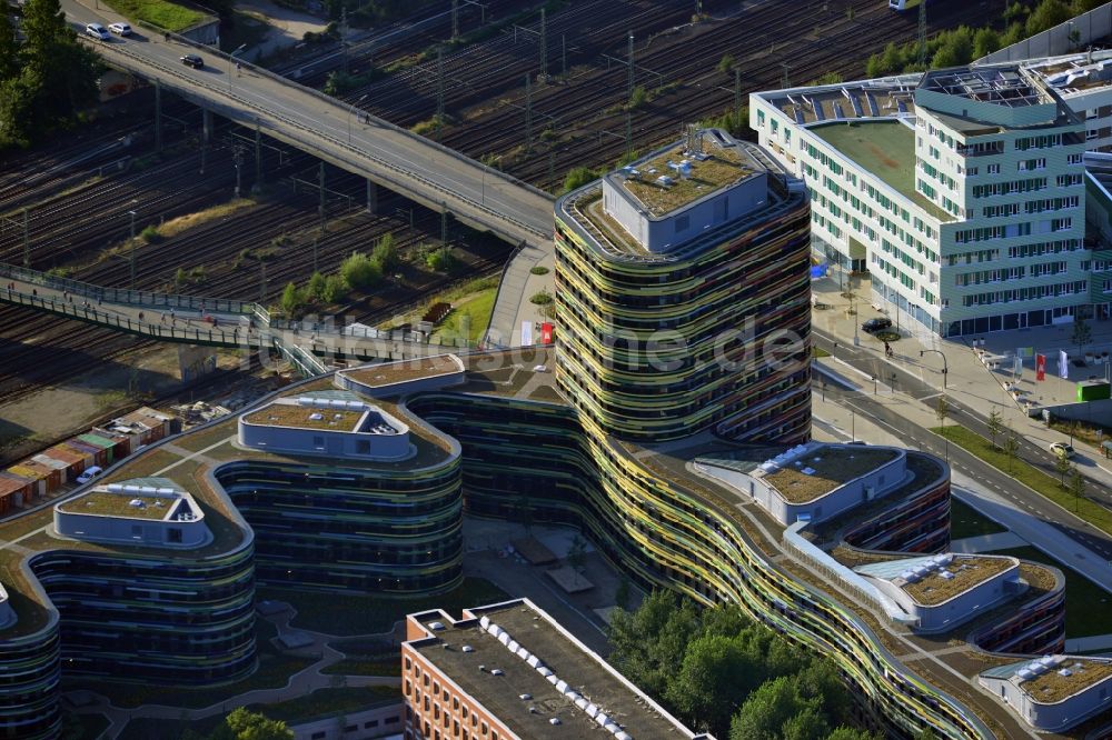 Hamburg von oben - Neubau des Gebäude - Komplex der Behörde für Stadtentwicklung und Umwelt in Hamburg - Wilhelmsburg