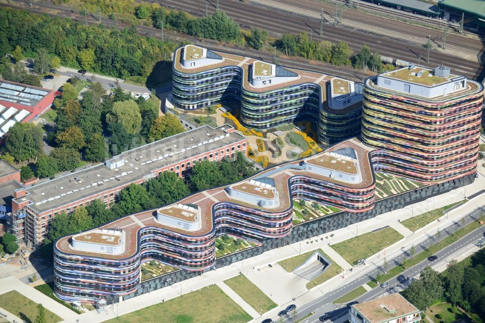 Luftaufnahme Hamburg - Neubau - Gebäude - Komplex der Behörde für Stadtentwicklung und Umwelt in Hamburg - Wilhelmsburg