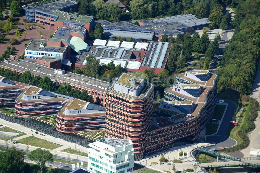 Luftbild Hamburg - Neubau - Gebäude - Komplex der Behörde für Stadtentwicklung und Umwelt in Hamburg - Wilhelmsburg