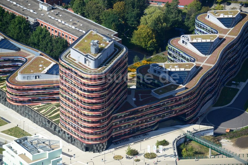 Hamburg aus der Vogelperspektive: Neubau - Gebäude - Komplex der Behörde für Stadtentwicklung und Umwelt in Hamburg - Wilhelmsburg