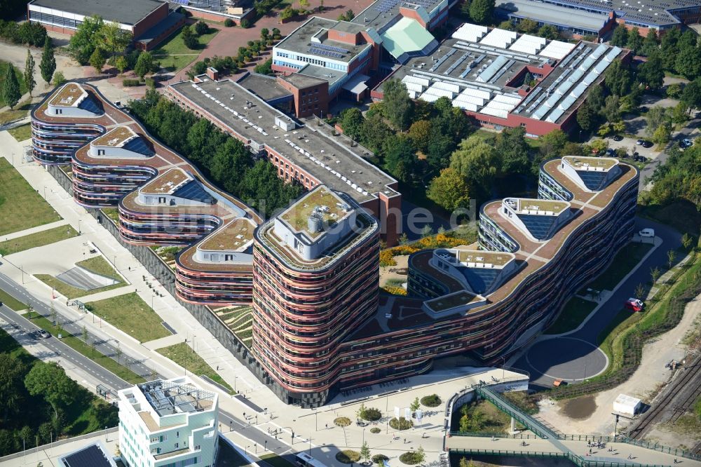 Luftbild Hamburg - Neubau - Gebäude - Komplex der Behörde für Stadtentwicklung und Umwelt in Hamburg - Wilhelmsburg