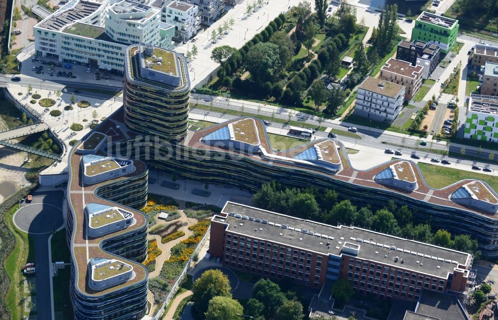 Hamburg aus der Vogelperspektive: Neubau - Gebäude - Komplex der Behörde für Stadtentwicklung und Umwelt in Hamburg - Wilhelmsburg