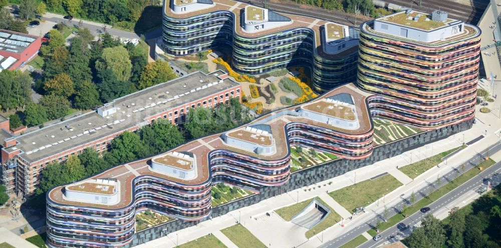 Luftaufnahme Hamburg - Neubau - Gebäude - Komplex der Behörde für Stadtentwicklung und Umwelt in Hamburg - Wilhelmsburg