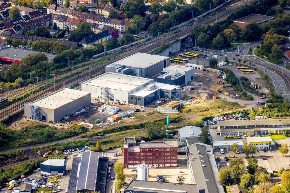 Luftaufnahme Essen - Neubau eines Gebäudekomplex der Polizei im Ortsteil Westviertel in Essen im Bundesland Nordrhein-Westfalen, Deutschland