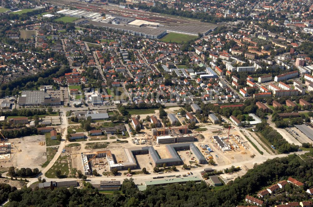 Ingolstadt von oben - Neubau eines Gebäudekomplexes