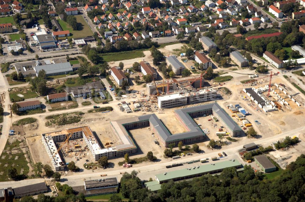 Ingolstadt aus der Vogelperspektive: Neubau eines Gebäudekomplexes