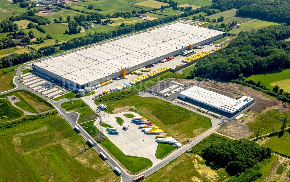 Luftbild Werne - Neubau eines Gebäudekomplexes auf dem Gelände des Logistikzentrums Amazon Logistik in Werne im Bundesland Nordrhein-Westfalen