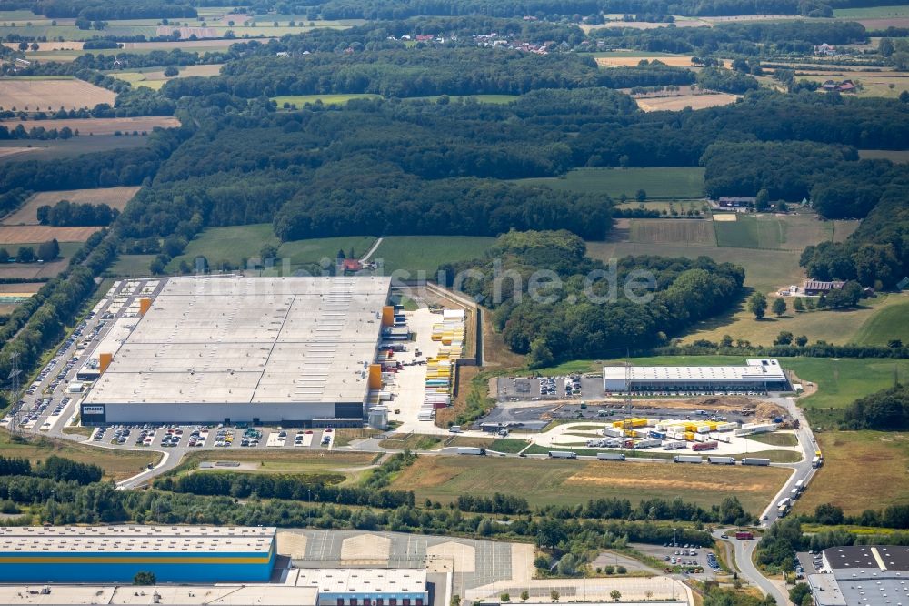 Luftbild Werne - Neubau eines Gebäudekomplexes auf dem Gelände des Logistikzentrums Amazon Logistik in Werne im Bundesland Nordrhein-Westfalen