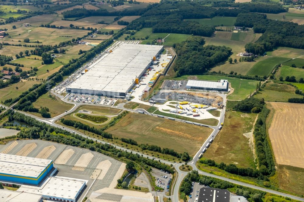 Luftbild Werne - Neubau eines Gebäudekomplexes auf dem Gelände des Logistikzentrums Amazon Logistik in Werne im Bundesland Nordrhein-Westfalen