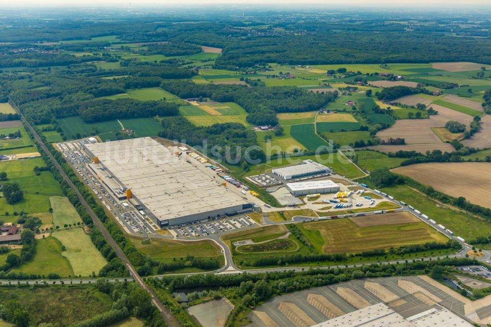 Luftbild Werne - Neubau eines Gebäudekomplexes auf dem Gelände des Logistikzentrums Amazon Logistik in Werne im Bundesland Nordrhein-Westfalen