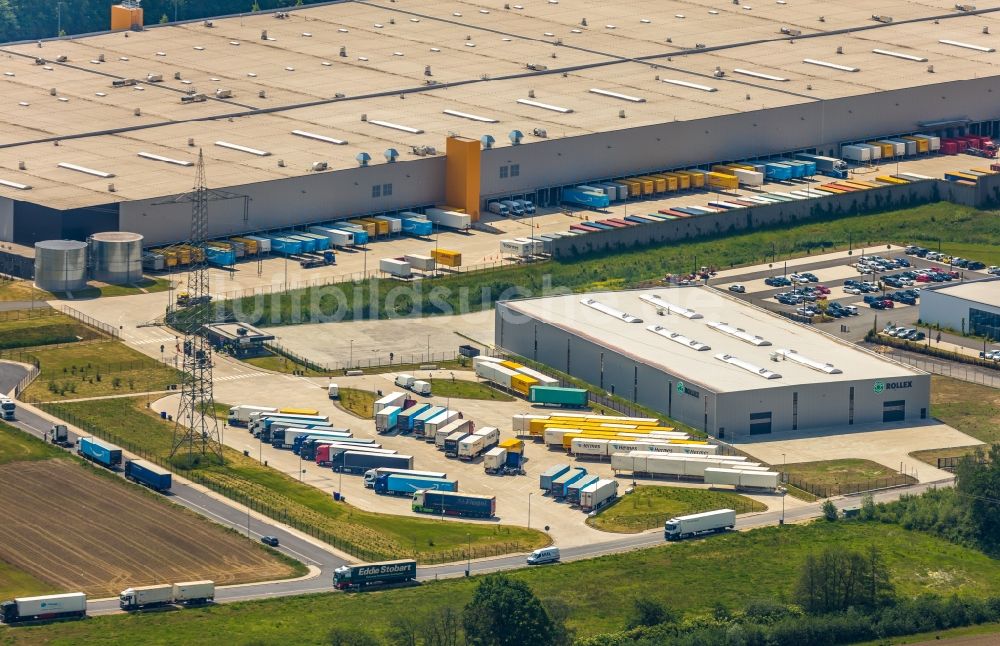 Luftbild Werne - Neubau eines Gebäudekomplexes auf dem Gelände des Logistikzentrums Amazon Logistik in Werne im Bundesland Nordrhein-Westfalen