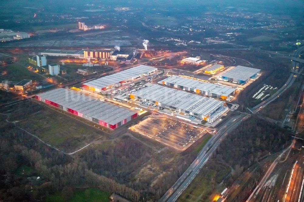 Luftaufnahme Dortmund - Neubau eines Gebäudekomplexes auf dem Gelände des Logistikzentrums des Internethändlers Amazon im Ortsteil Innenstadt-Nord in Dortmund im Bundesland Nordrhein-Westfalen