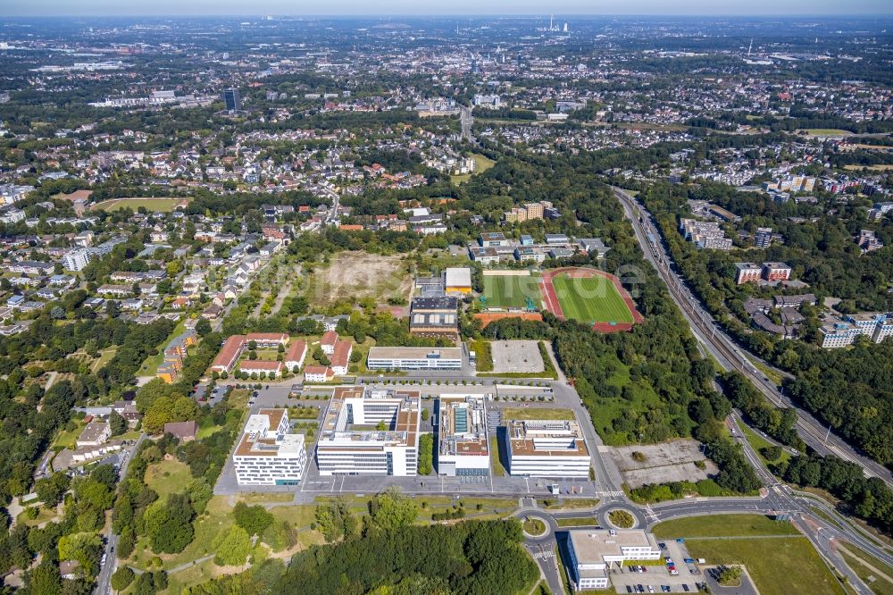 Luftbild Bochum - Neubau Gebäudekomplexes der Hochschule für Gesundheit am Gesundheitscampus in Bochum im Bundesland Nordrhein-Westfalen, Deutschland