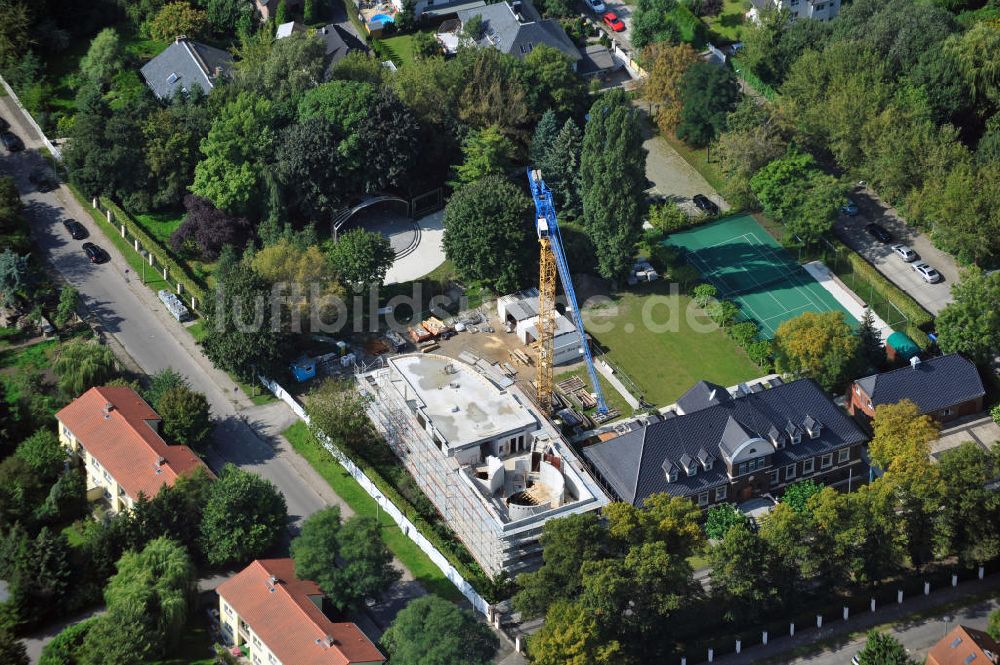 Luftaufnahme Berlin - Neubau auf dem Geländer der Botschaft von Kasachstan