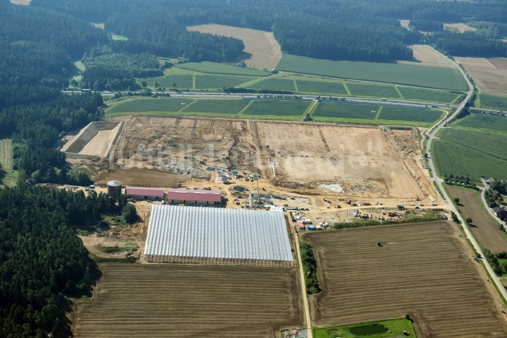 Luftaufnahme Feulersdorf - Neubau von Gewächshaus- Reihen der Gemüsebau Scherzer & Boss Fruchtgemüse GmbH in Feulersdorf im Bundesland Bayern, Deutschland