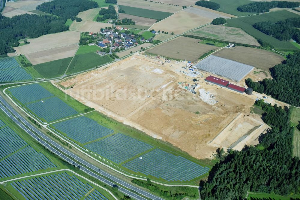 Luftbild Feulersdorf - Neubau von Gewächshaus- Reihen der Gemüsebau Scherzer & Boss Fruchtgemüse GmbH in Feulersdorf im Bundesland Bayern, Deutschland