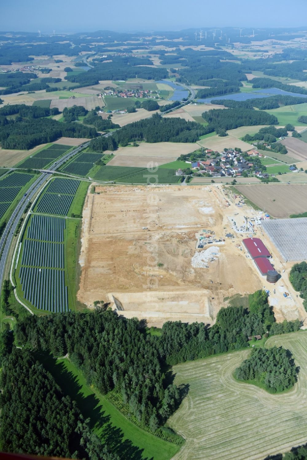 Luftbild Feulersdorf - Neubau von Gewächshaus- Reihen der Gemüsebau Scherzer & Boss Fruchtgemüse GmbH in Feulersdorf im Bundesland Bayern, Deutschland