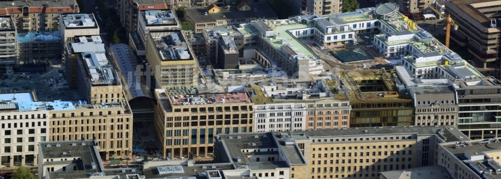 Berlin Mitte von oben - Neubau eines Gewerbe- und Wohnkomplexes auf dem Wertheim Areal am Leipziger Platz in Berlin - Mitte