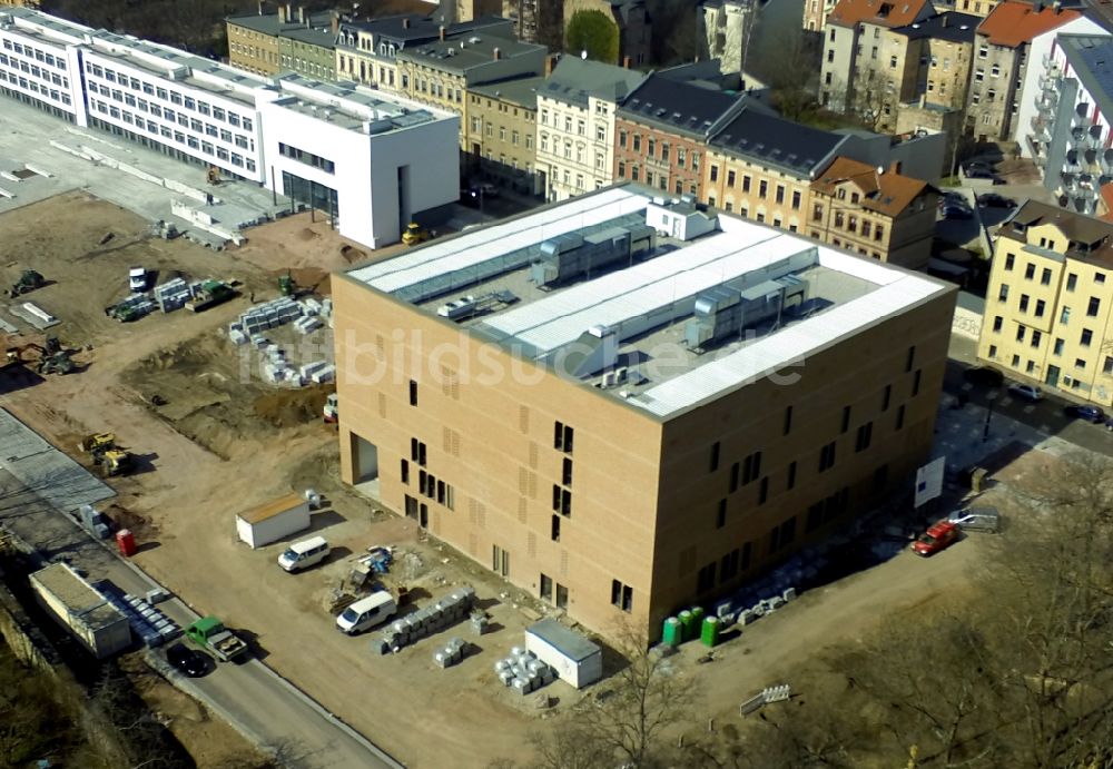 Halle (Saale) aus der Vogelperspektive: Neubau des GWZ Geisteswissenschaftlichen Zentrums der Universität am Steintor-Campus in Halle (Saale) im Bundesland Sachsen-Anhalt