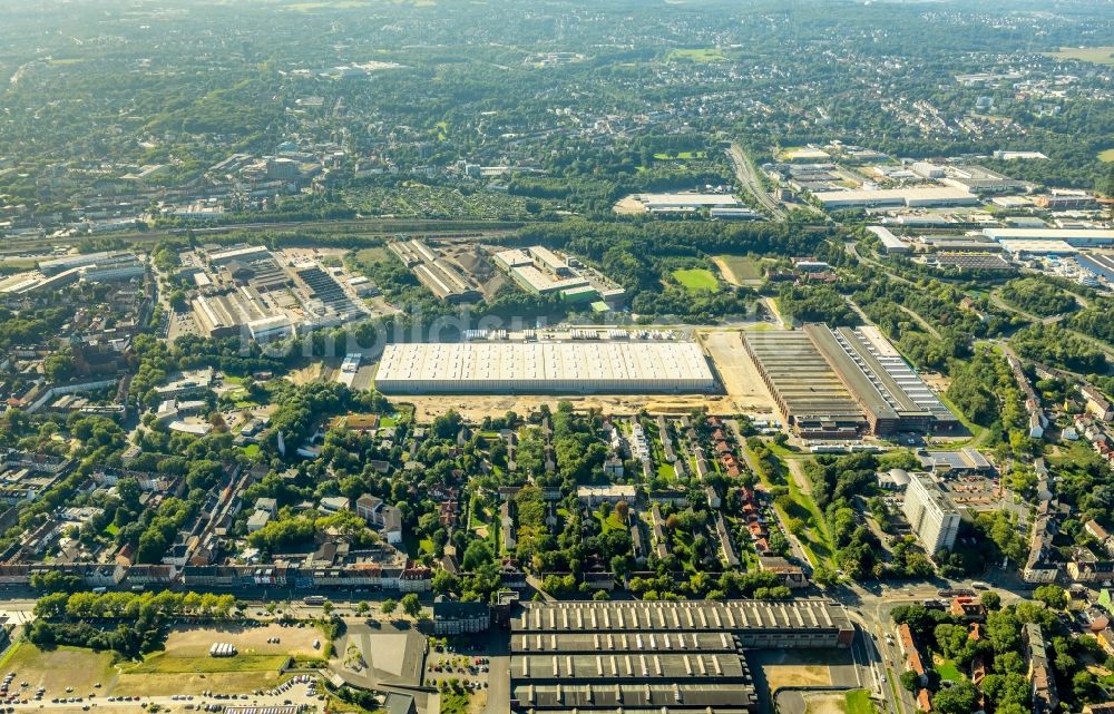 Bochum von oben - Neubau von Hallenneubauten an der Windhausstraße östlich der Reinhold Mendritzki Kaltwalzwerk GmbH & Co KG im Ortsteil Weitmar in Bochum im Bundesland Nordrhein-Westfalen