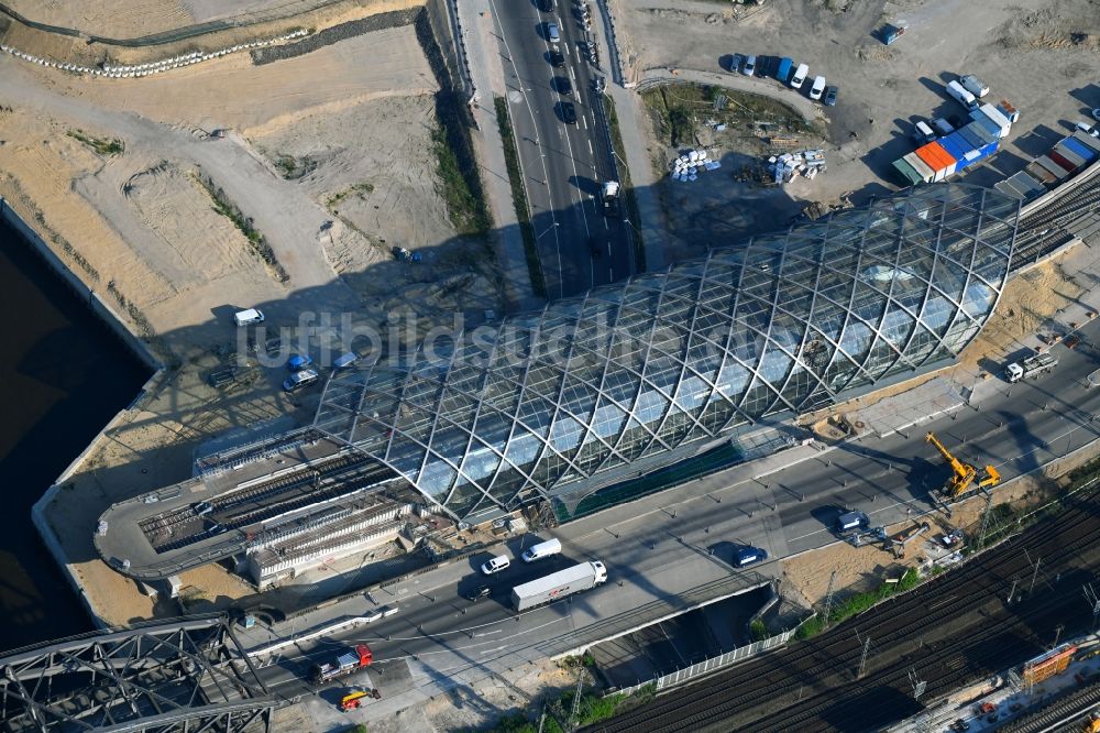 Luftbild Hamburg - Neubau der Haltestelle Elbbrücken der U-Bahn in Hamburg, Deutschland