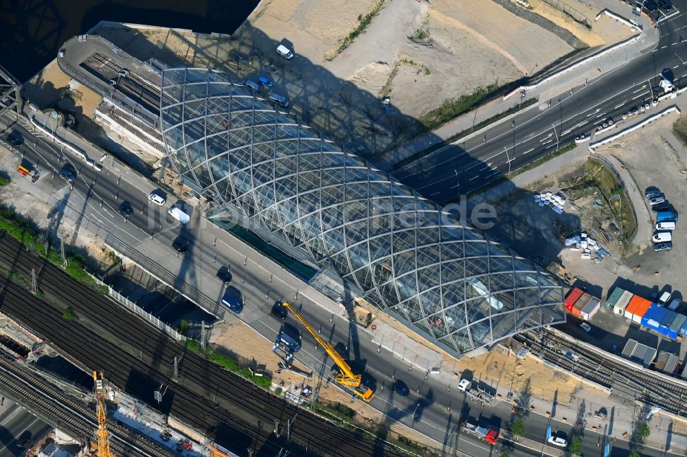 Hamburg von oben - Neubau der Haltestelle Elbbrücken der U-Bahn in Hamburg, Deutschland