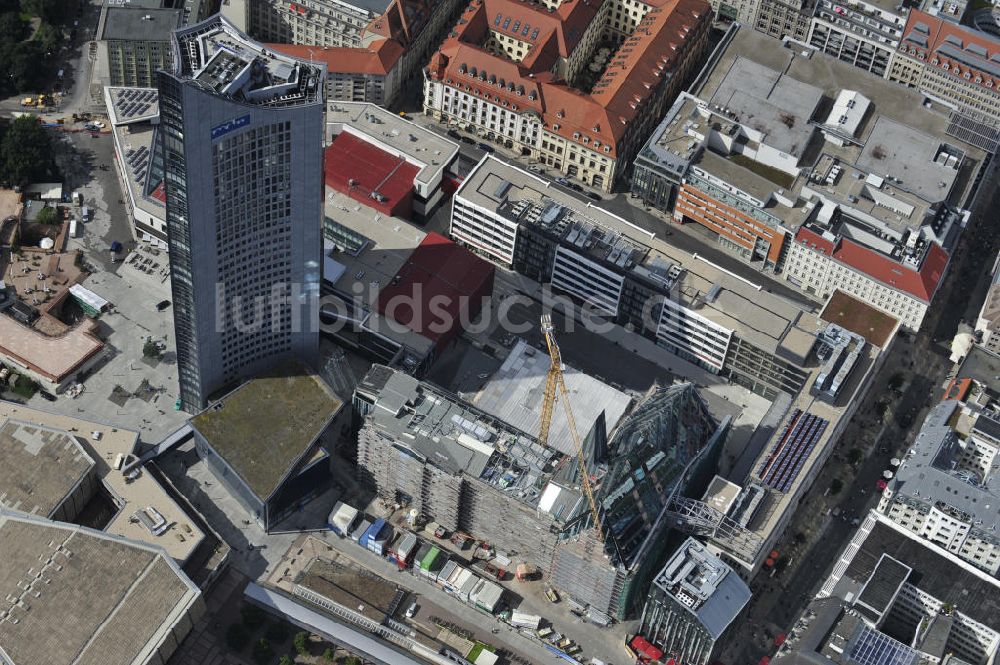 LEIPZIG von oben - Neubau des Hauptgebäudes der UNI Leipzig am Augustusplatz