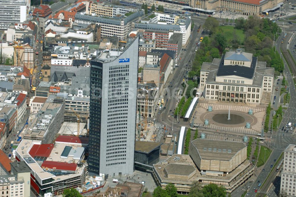 LEIPZIG aus der Vogelperspektive: Neubau des Hauptgebäudes der UNI Leipzig am Augustusplatz