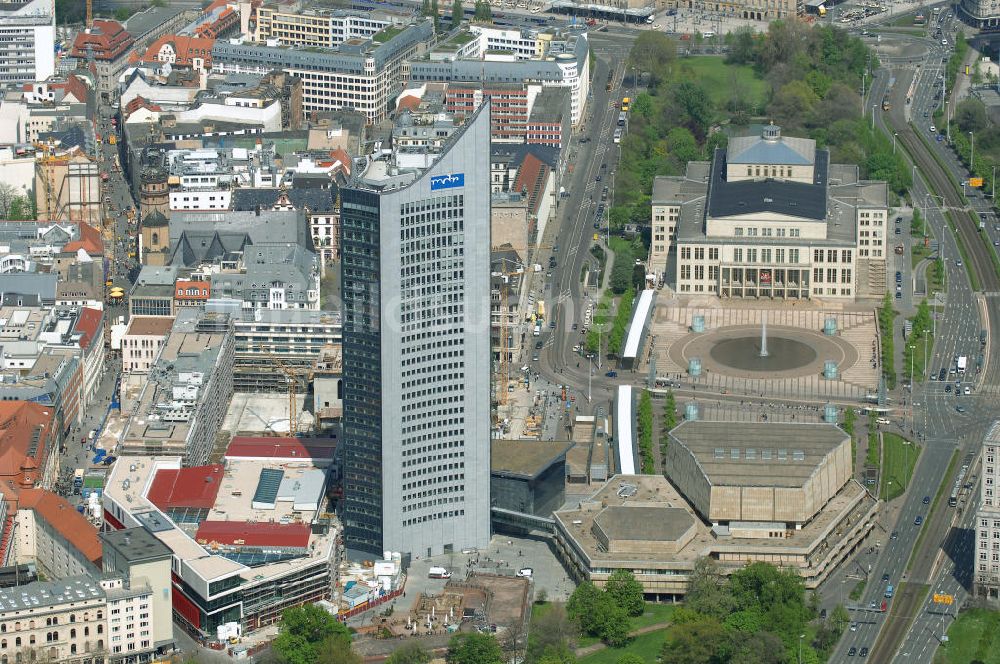 Luftaufnahme LEIPZIG - Neubau des Hauptgebäudes der UNI Leipzig am Augustusplatz