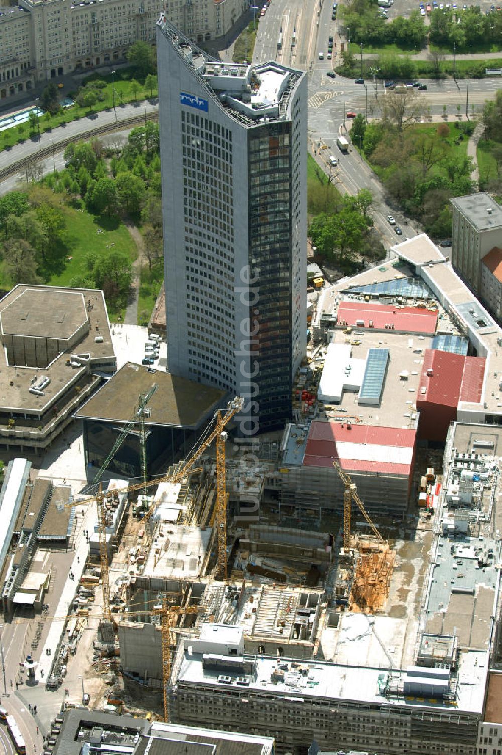 Luftaufnahme LEIPZIG - Neubau des Hauptgebäudes der UNI Leipzig am Augustusplatz