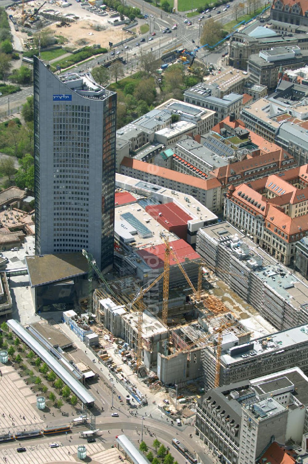 Luftbild LEIPZIG - Neubau des Hauptgebäudes der UNI Leipzig am Augustusplatz