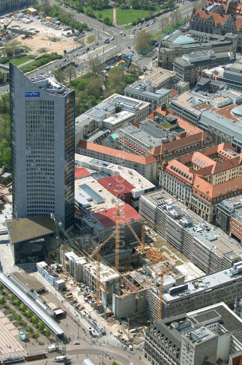 Luftaufnahme LEIPZIG - Neubau des Hauptgebäudes der UNI Leipzig am Augustusplatz