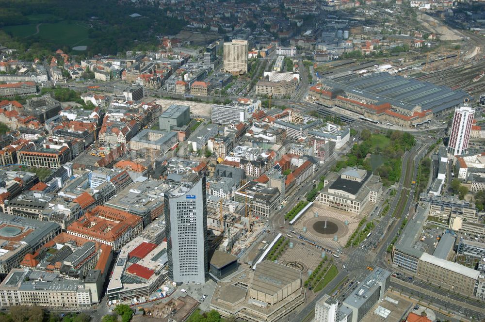 LEIPZIG aus der Vogelperspektive: Neubau des Hauptgebäudes der UNI Leipzig am Augustusplatz