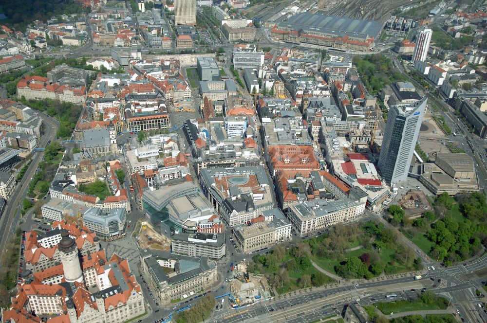 Luftaufnahme LEIPZIG - Neubau des Hauptgebäudes der UNI Leipzig am Augustusplatz