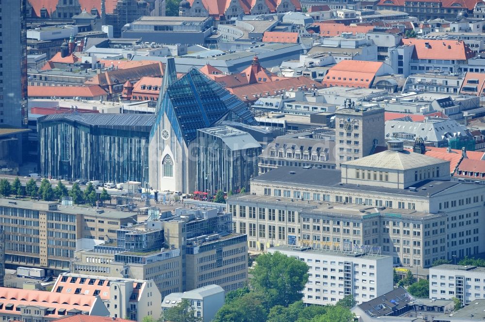 Leipzig von oben - Neubau des Hauptgebäudes der Universität UNI Leipzig