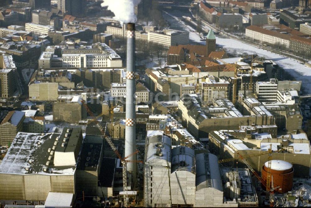 Luftbild Berlin / Mitte - Neubau Heizkraftwerk Jannowitzbrücke in Berlin / Mitte