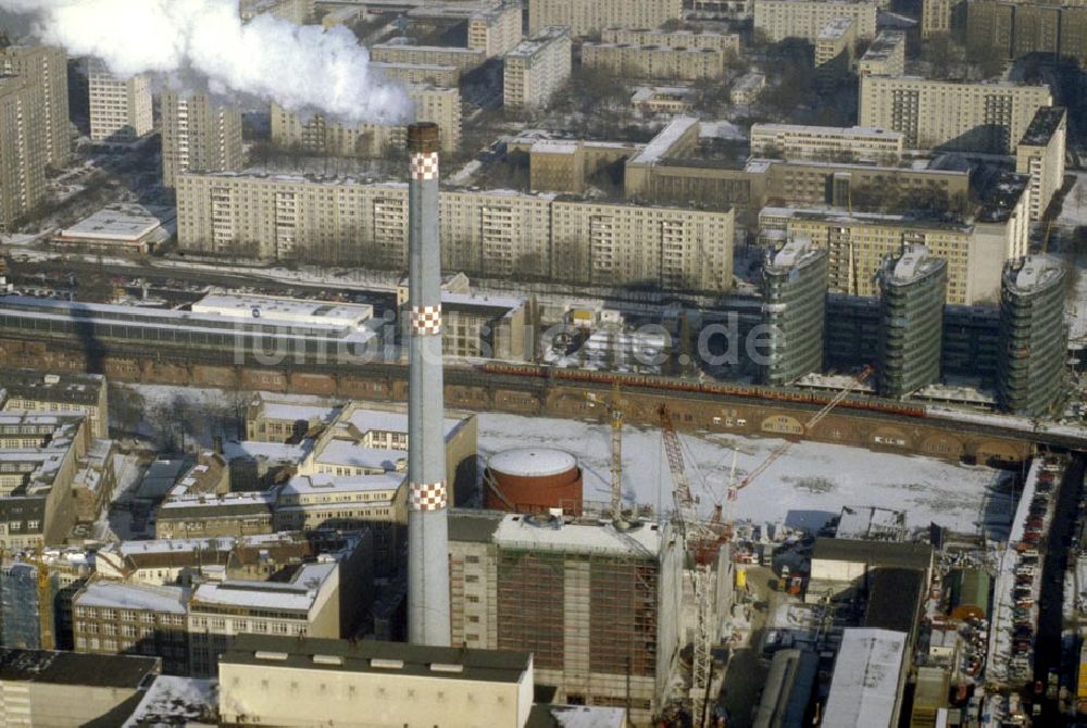 Luftbild Berlin / Mitte - Neubau Heizkraftwerk Jannowitzbrücke in Berlin / Mitte