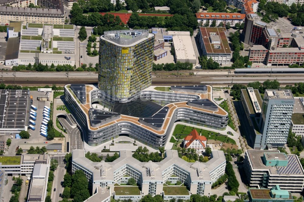 Luftbild München - Neubau- Hochhaus ADAC Zentrale in München im Bundesland Bayern