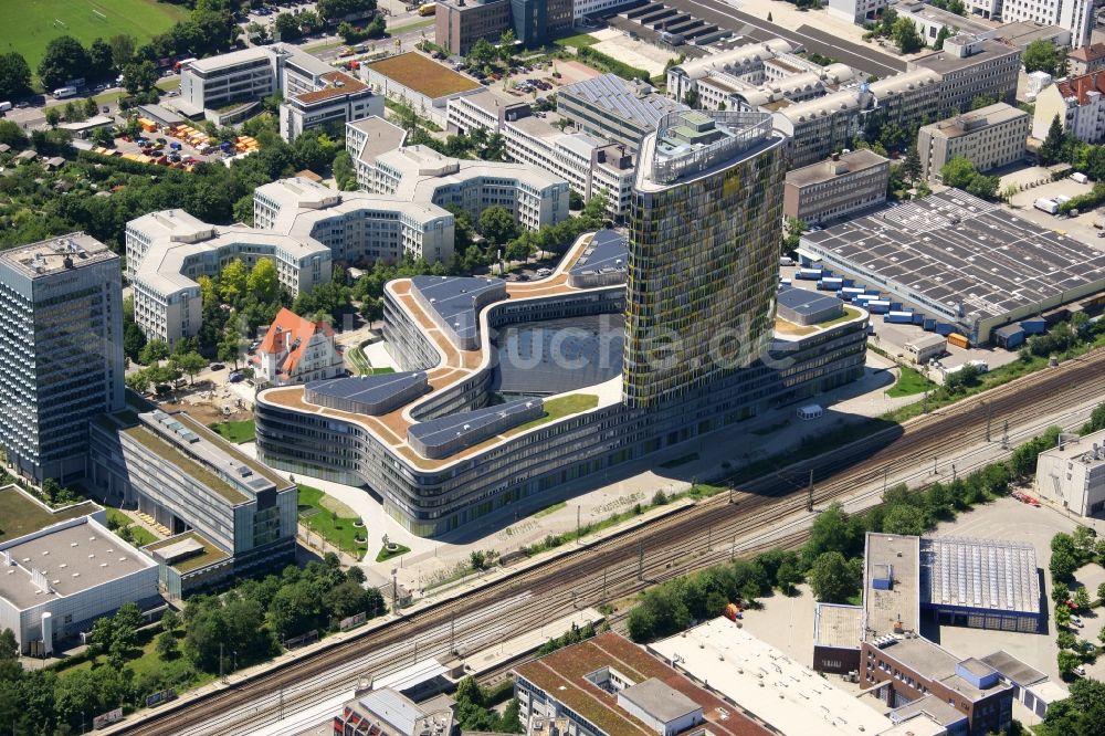 Luftbild München - Neubau- Hochhaus ADAC Zentrale in München im Bundesland Bayern