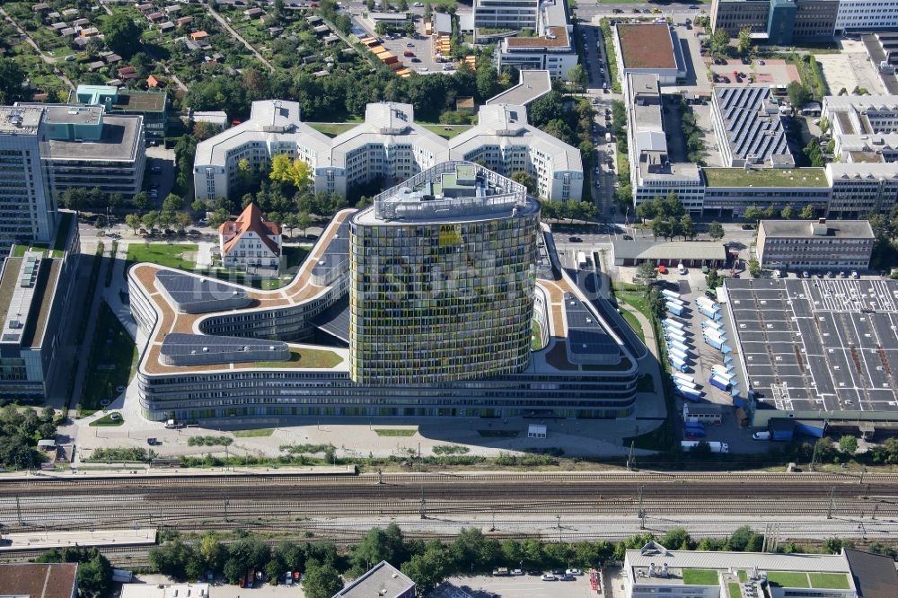 Luftaufnahme München - Neubau- Hochhaus ADAC Zentrale in München im Bundesland Bayern