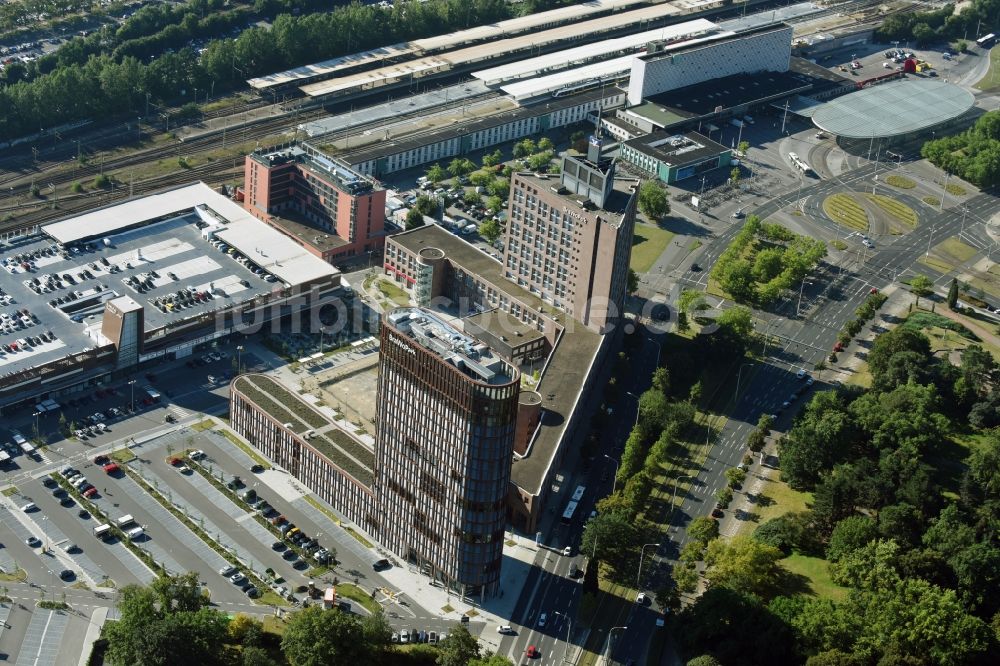 Luftaufnahme Braunschweig - Neubau des Hochhauses am BRAWOPARK der Volksbank in Braunschweig im Bundesland Niedersachsen