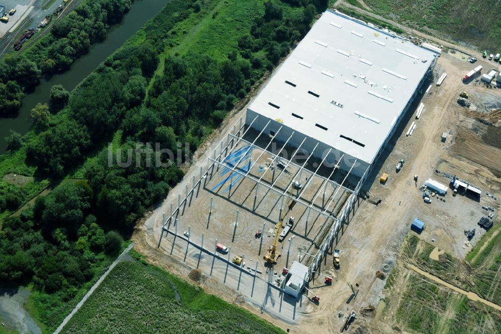 Luftbild Wetzlar - Neubau eines Hochregal- Lager-Gebäudekomplex und Logistikzentrum auf dem Gelände am Dillfeld in Wetzlar im Bundesland Hessen, Deutschland