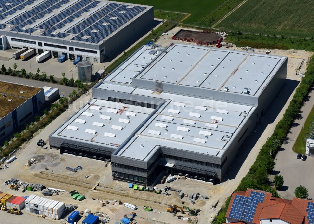 Gernlinden von oben - Neubau eines Hochregal- Lager-Gebäudekomplex und Logistikzentrum auf dem Gelände an der Ganghoferstraße in Gernlinden im Bundesland Bayern, Deutschland