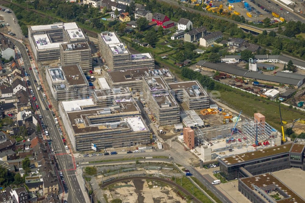 Mülheim an der Ruhr aus der Vogelperspektive: Neubau der Hochschule Ruhr West in Mülheim an der Ruhr im Bundesland Nordrhein-Westfalen