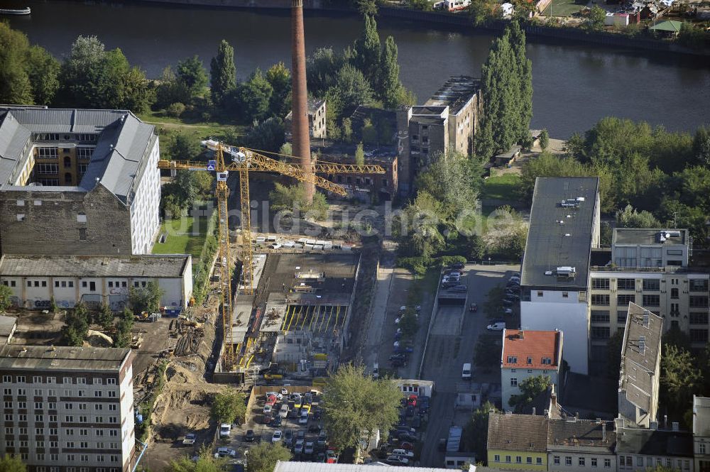 Berlin aus der Vogelperspektive: Neubau der Hochtief-Zentrale in Berlin-Mitte