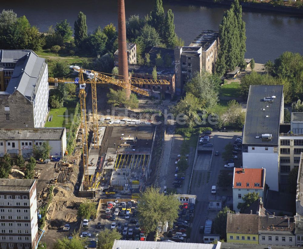 Luftbild Berlin - Neubau der Hochtief-Zentrale in Berlin-Mitte